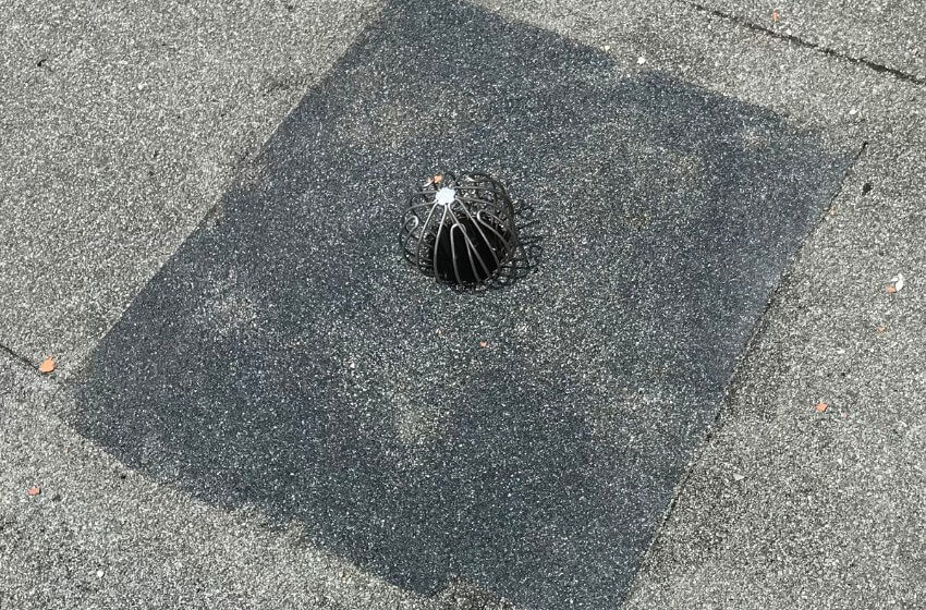 Esőlefolyó bélelése Rainflex anyaggal a Diametrus Kft kivitelezésében